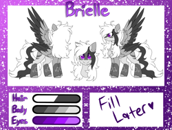 Size: 8000x6000 | Tagged: safe, artist:crazysketch101, imported from derpibooru, oc, oc only, oc:brielle, pegasus, pony, reference sheet, solo, spread wings, wings