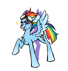 Size: 1878x1962 | Tagged: safe, artist:redsnout, imported from derpibooru, rainbow dash, pegasus, pony, chest fluff, goggles, simple background, solo, transparent background