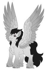 Size: 3417x5385 | Tagged: safe, artist:crazysketch101, imported from derpibooru, oc, oc only, oc:axel greese, pegasus, pony, chest fluff, simple background, solo, spread wings, transparent background, unshorn fetlocks, wings