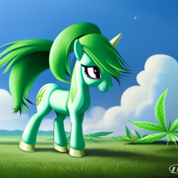 Size: 256x256 | Tagged: safe, imported from twibooru, oc, oc:cannabis, pony, 12+, drugs, for all, image, marijuana, plant, png