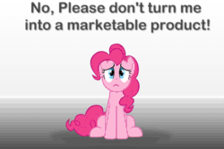 Size: 960x640 | Tagged: safe, artist:awesomebrony, artist:freak0uo, artist:thardusi, imported from derpibooru, pinkie pie, earth pony, pony, animated, begging, female, frown, gif, gradient background, hasbro, hello darkness my old friend, hooves, lucifer hasbro, mare, meme, open mouth, pinkie pie plushie, plushie, shadow, simple background, sitting, smiling, solo, standing, teeth, text, transformation, upset, worried