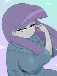 Size: 1668x2224 | Tagged: safe, artist:batipin, imported from derpibooru, maud pie, human, equestria girls, breasts, busty maud pie, female, solo