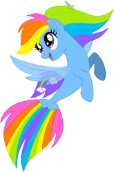 Size: 441x667 | Tagged: safe, artist:selenaede, artist:the smiling pony, artist:user15432, imported from derpibooru, rainbow dash, rainbow dash (g3), pegasus, pony, sea pony, seapony (g4), my little pony: the movie, spoiler:my little pony the movie, base used, fin wings, fins, g3, g3 to g4, g4, generation leap, open mouth, seaponified, seapony rainbow dash, simple background, smiling, solo, species swap, white background, wings
