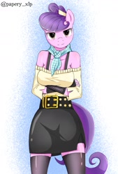 Size: 1036x1531 | Tagged: safe, artist:papery xlp, imported from derpibooru, suri polomare, anthro, earth pony, clothes, crossed arms, female, mare, skirt, solo