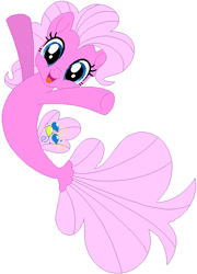 Size: 423x588 | Tagged: safe, artist:selenaede, artist:the smiling pony, artist:user15432, imported from derpibooru, pinkie pie, pinkie pie (g3), earth pony, pony, sea pony, seapony (g4), my little pony: the movie, spoiler:my little pony the movie, base used, fins, g3, g3 to g4, g4, generation leap, looking at you, open mouth, seaponified, seapony pinkie pie, simple background, smiling, solo, species swap, white background