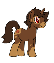 Size: 600x700 | Tagged: safe, artist:krisispiss, imported from derpibooru, oc, oc only, oc:ausu, pony, unicorn, beauty mark, male, ponified, simple background, smiling, solo, stallion, white background