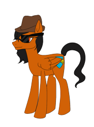 Size: 519x700 | Tagged: safe, artist:lullabyjak, imported from derpibooru, oc, oc only, oc:flare chase, pegasus, colored, commission, flat colors, hat, simple background, solo, sunglasses, transparent background