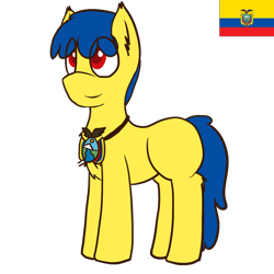 Size: 1000x1000 | Tagged: safe, artist:ask-ponyvenezuela, imported from derpibooru, oc, oc only, earth pony, pony, ecuador, male, nation ponies, ponified, simple background, solo, stallion, transparent background