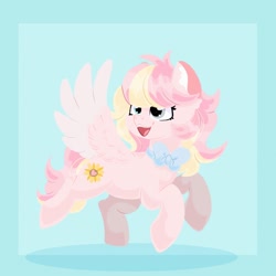 Size: 2048x2048 | Tagged: safe, artist:plushtrapez, imported from derpibooru, oc, oc only, oc:ninny, pegasus, pony, bowtie, high res, solo, spread wings, wings