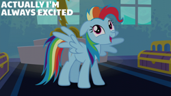 Size: 2000x1125 | Tagged: safe, edit, edited screencap, editor:quoterific, imported from derpibooru, screencap, rainbow dash, pegasus, pony, newbie dash, dynamic dash, imitation, solo