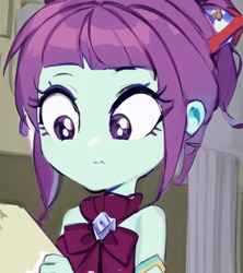 Size: 512x576 | Tagged: safe, edit, edited screencap, editor:luckreza8, imported from derpibooru, screencap, sunny flare, human, dance magic, equestria girls, spoiler:eqg specials, ai content, ai generated, anime, bare shoulders, female, generator:pinegraph, sleeveless, solo