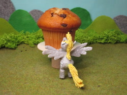Size: 2048x1536 | Tagged: safe, alternate version, artist:malte279, imported from derpibooru, part of a set, derpy hooves, pony, 3d print, 3d printing pen, craft, cute, derpabetes, food, irl, muffin, photo, sculpture, solo, that pony sure does love muffins