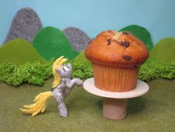 Size: 2048x1536 | Tagged: safe, alternate version, artist:malte279, imported from derpibooru, part of a set, derpy hooves, pony, 3d print, 3d printing pen, craft, cute, derpabetes, food, irl, muffin, photo, sculpture, solo, that pony sure does love muffins