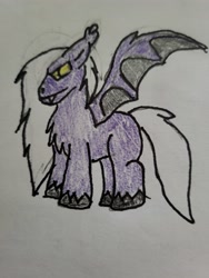 Size: 3000x4000 | Tagged: safe, artist:volk204, imported from derpibooru, bat pony, solo, traditional art