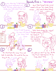 Size: 4779x6013 | Tagged: safe, artist:adorkabletwilightandfriends, imported from derpibooru, lily, lily valley, spike, bird, dragon, pony, comic:adorkable twilight and friends, adorkable, adorkable friends, back, blushing, butt, chopsticks, comic, concerned, concerned pony, conversation, couple, cute, dimples, dimples of venus, dork, duo, eating, excited, female, flirting, food, happy, hot sauce, humor, jar, lilyspike, male, menu, napkin, noodles, pho, plot, relationship, relationships, restaurant, rooster, sauce, shipping, sitting, slice of life, soup, spoon, straight, surprised, surprised face, tail