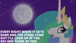 Size: 1920x1080 | Tagged: safe, edit, edited screencap, editor:quoterific, imported from derpibooru, screencap, princess celestia, celestial advice, doctor who, solo