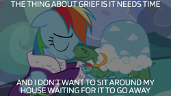 Size: 1920x1080 | Tagged: safe, edit, edited screencap, editor:quoterific, imported from derpibooru, screencap, rainbow dash, tank, tanks for the memories, clothes, dashie slippers, doctor who, slippers