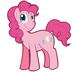 Size: 500x500 | Tagged: safe, artist:flutterguy, imported from derpibooru, pinkie pie, earth pony, pony, simple background, smiling, solo, white background