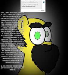 Size: 3023x3351 | Tagged: safe, artist:professorventurer, imported from derpibooru, oc, unnamed oc, earth pony, series:ask pippamena, backstory, beard, blind in one eye, bushy brows, christianity, facial hair, implied pipp petals, no catchlights