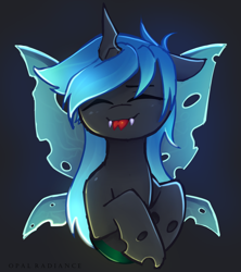 Size: 2526x2840 | Tagged: safe, artist:opal_radiance, imported from derpibooru, oc, oc:kryostasis, changeling, changeling queen, bust, changeling queen oc, solo