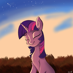 Size: 2388x2388 | Tagged: safe, artist:leoliu0491, imported from derpibooru, twilight sparkle, pony, unicorn, cheek fluff, chest fluff, cute, ear fluff, eyes closed, female, shoulder fluff, smiling, solo, twiabetes, unicorn twilight