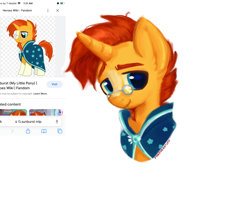 Size: 2480x2048 | Tagged: safe, artist:pinkdoesstuff, imported from derpibooru, sunburst, pony, unicorn, bust, male, photo, simple background, smiling, solo, white background