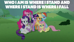 Size: 1920x1080 | Tagged: safe, edit, edited screencap, editor:quoterific, imported from derpibooru, screencap, applejack, fluttershy, pinkie pie, rainbow dash, rarity, spike, twilight sparkle, alicorn, dragon, the ending of the end, doctor who, mane six, twilight sparkle (alicorn), winged spike, wings