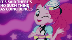 Size: 1920x1080 | Tagged: safe, edit, edited screencap, editor:quoterific, imported from derpibooru, screencap, pinkie pie, human, coinky-dink world, eqg summertime shorts, equestria girls, doctor who, solo