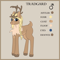 Size: 3200x3200 | Tagged: safe, artist:maître cervidé, imported from derpibooru, oc, oc only, oc:tradgard, deer, original species, reindeer, antlers, fluffy, male, reference sheet, solo