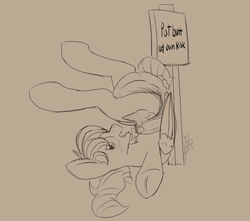 Size: 1111x980 | Tagged: safe, artist:ricktin, imported from derpibooru, oc, oc only, oc:peppermint lime, pegasus, pony, diaper, diaper fetish, fetish, non-baby in diaper, sign, sketch, solo