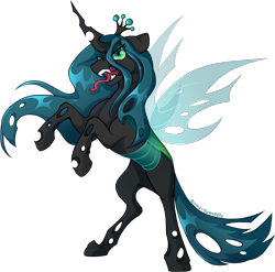 Size: 2822x2792 | Tagged: safe, alternate version, artist:sunny-synopsis, imported from derpibooru, queen chrysalis, commission, commissioner:reversalmushroom, simple background, solo, transparent background