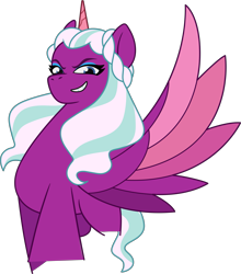 Size: 4677x5303 | Tagged: safe, imported from derpibooru, opaline arcana, alicorn, pony, spoiler:g5, female, g5, mare, my little pony: tell your tale, netflix, official, simple background, solo, spread wings, transparent background, wings