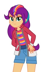 Size: 644x1048 | Tagged: safe, artist:robertsonskywa1, imported from derpibooru, sunny starscout, human, equestria girls, clothes, equestria girls (g5), equestria girls-ified, female, g5, g5 to equestria girls, generation leap, hand on hip, simple background, solo, white background