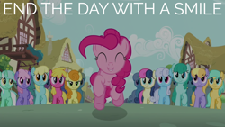 Size: 1920x1080 | Tagged: safe, edit, edited screencap, editor:quoterific, imported from derpibooru, screencap, bon bon, carrot top, cherry berry, cloud kicker, golden harvest, linky, lyra heartstrings, pinkie pie, rainbowshine, sassaflash, shoeshine, spring melody, sprinkle medley, sunshower raindrops, sweetie drops, a friend in deed, doctor who, ponyville