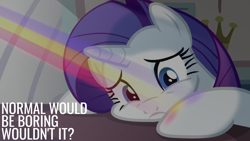 Size: 1920x1080 | Tagged: safe, edit, edited screencap, editor:quoterific, imported from derpibooru, screencap, rarity, canterlot boutique, boutique depression, doctor who, solo