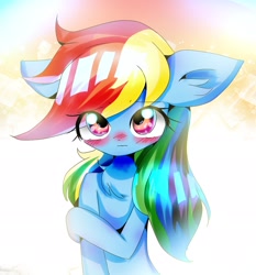 Size: 1781x1914 | Tagged: safe, artist:applejack_yokai, imported from derpibooru, rainbow dash, pegasus, pony, blushing, female, solo