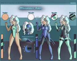 Size: 2500x2000 | Tagged: safe, artist:devillustart, imported from derpibooru, oc, oc:midsummer song(fireverse), human, equestria girls, clothes, female, fireheart76's latex suit design, gloves, guard, humanized, humanized oc, latex, latex boots, latex gloves, latex suit, prisoners of the moon, reference sheet, rubber, rubber boots, rubber gloves, rubber suit, skintight, skintight clothes, socks, solo, swimsuit, thigh highs