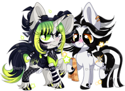 Size: 6316x4596 | Tagged: safe, artist:darkjillmlp123, imported from derpibooru, oc, oc only, earth pony, pony, unicorn, chibi, clothes, duo, earth pony oc, female, horn, mare, simple background, transparent background, unicorn oc