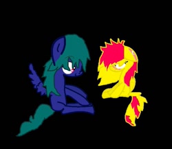 Size: 715x621 | Tagged: safe, artist:deadsmoke, derpibooru exclusive, imported from derpibooru, oc, oc only, pegasus, pony, black background, duo, love, pegasus oc, simple background