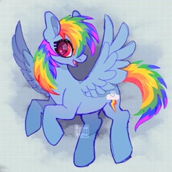 Size: 2041x2048 | Tagged: safe, artist:crownamedcrow, imported from derpibooru, rainbow dash, pegasus, pony, backwards cutie mark, solo