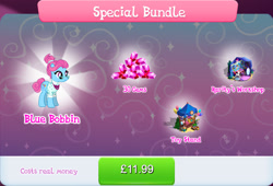 Size: 1267x861 | Tagged: safe, imported from derpibooru, blue bobbin, pony, unicorn, balloon, bundle, bush, clothes, costs real money, english, female, gameloft, gem, glasses, hair bun, horn, mannequin, mare, mirror, mobile game, my little pony: magic princess, numbers, official, plushie, sale, text