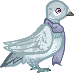 Size: 958x949 | Tagged: safe, artist:nootaz, imported from derpibooru, oc, oc:file folder, bird, pigeon, clothes, scarf, simple background, solo, species swap, transparent background