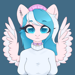 Size: 3000x3000 | Tagged: safe, artist:timser_, imported from derpibooru, oc, oc only, oc:foxyhollows, anthro, pegasus, digital art, digital painting, model, solo, vtuber