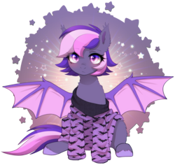 Size: 2236x2112 | Tagged: safe, alternate version, artist:avrameow, imported from derpibooru, part of a set, oc, oc only, oc:midnight mist, bat pony, pony, alternate character, bat pony oc, clothes, commission, oversized clothes, simple background, solo, sweater, transparent background, ych result