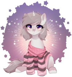 Size: 1988x2112 | Tagged: safe, alternate version, artist:avrameow, imported from derpibooru, part of a set, oc, oc only, pony, unicorn, alternate character, clothes, commission, horn, oversized clothes, simple background, solo, sweater, transparent background, unicorn oc, ych result