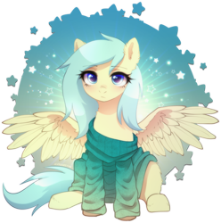 Size: 2091x2112 | Tagged: safe, alternate version, artist:avrameow, imported from derpibooru, part of a set, oc, oc only, pegasus, pony, alternate character, clothes, commission, oversized clothes, pegasus oc, simple background, solo, sweater, transparent background, wings, ych result