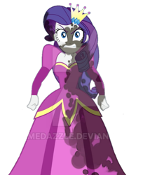 Size: 649x796 | Tagged: safe, artist:limedazzle, edit, imported from derpibooru, rarity, human, equestria girls, angry, background removed, clothes, crown, dc superhero girls, deviantart watermark, dress, glare, gown, gritted teeth, jewelry, looking at someone, mud, muddy, obtrusive watermark, regalia, scene interpretation, simple background, teeth, transparent background, watermark