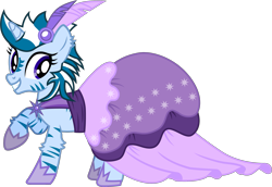 Size: 2347x1614 | Tagged: safe, artist:thunderdasher07, imported from derpibooru, oc, oc only, oc:masara, hybrid, unicorn, zebra, zebracorn, zony, alternate hairstyle, clothes, dress, ear fluff, gala dress, shoes, simple background, smiling, solo, transparent background, vector, zebra oc, zony oc