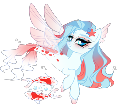 Size: 1700x1460 | Tagged: safe, artist:just-silvushka, imported from derpibooru, oc, oc only, pegasus, seapony (g4), starfish, adoptable, base used, blue eyes, bubble, clothes, cute, digital art, dorsal fin, eyelashes, eyeshadow, female, fin wings, fins, fish tail, flowing mane, flowing tail, fusion, looking at you, makeup, mare, seaponified, see-through, simple background, smiling, smiling at you, solo, species swap, spread wings, swimming, tail, transparent background, underwater, water, wings