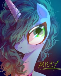 Size: 1080x1350 | Tagged: safe, artist:jully-park, imported from derpibooru, pony, unicorn, female, freckles, g5, horn, jewelry, lineless, mare, misty brightdawn, necklace, solo